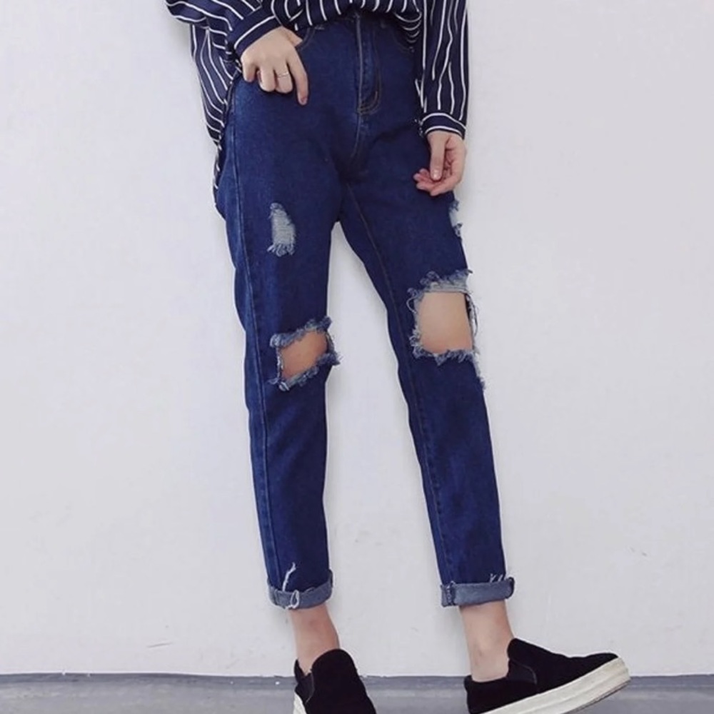 Yesstyle Blue Ripped Skinny Jeans